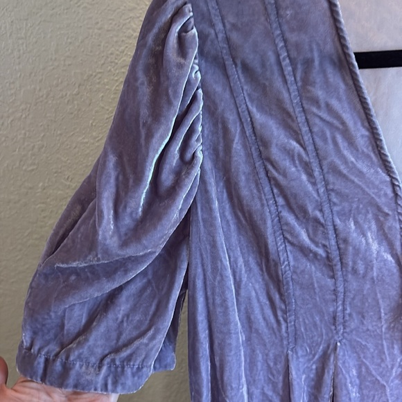 Free People Adelle Velvet Boho Tunic Top Violet / Size Large - Picture 6 of 11